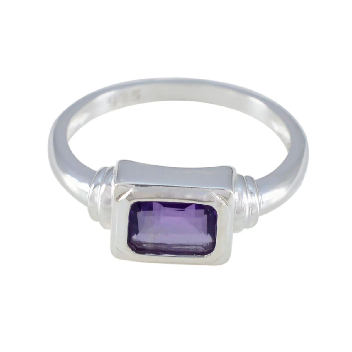 Amethyst Solitaire Japanese Sterling Silver Purple Gemstones Whisper-thin Glamorous Ring Jewelry