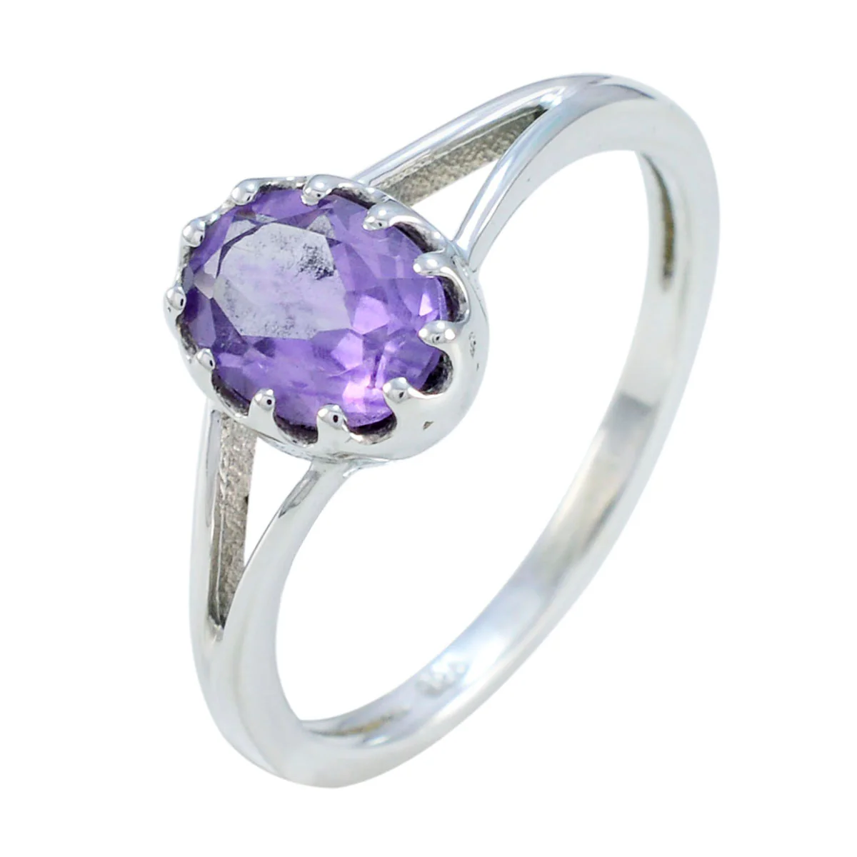 Amethyst Solitaire Korean Silvers 925 Purple Gemstones Dainty Modern Ring Jewelry - Image 2