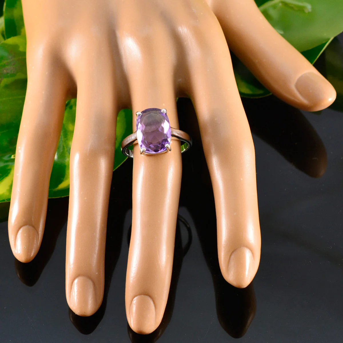 Amethyst Solitaire Moroccan 92.5 Silver Purple Gemstones Minimal Love Ring Jewellery - Image 5