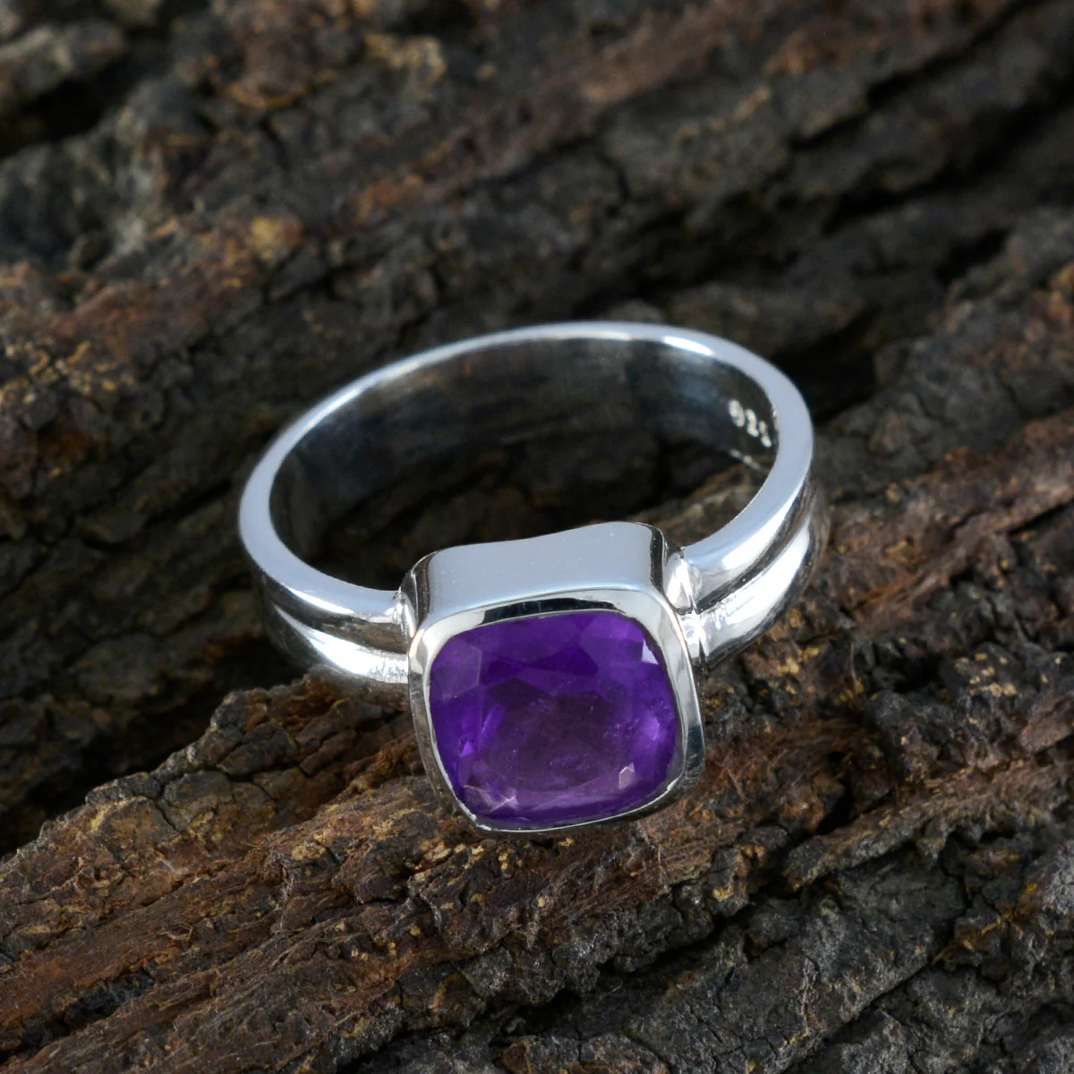 Amethyst Solitaire Moroccan 92.5 Silver Purple Gemstones Tiny Glamorous Ring Jewellery - Image 3