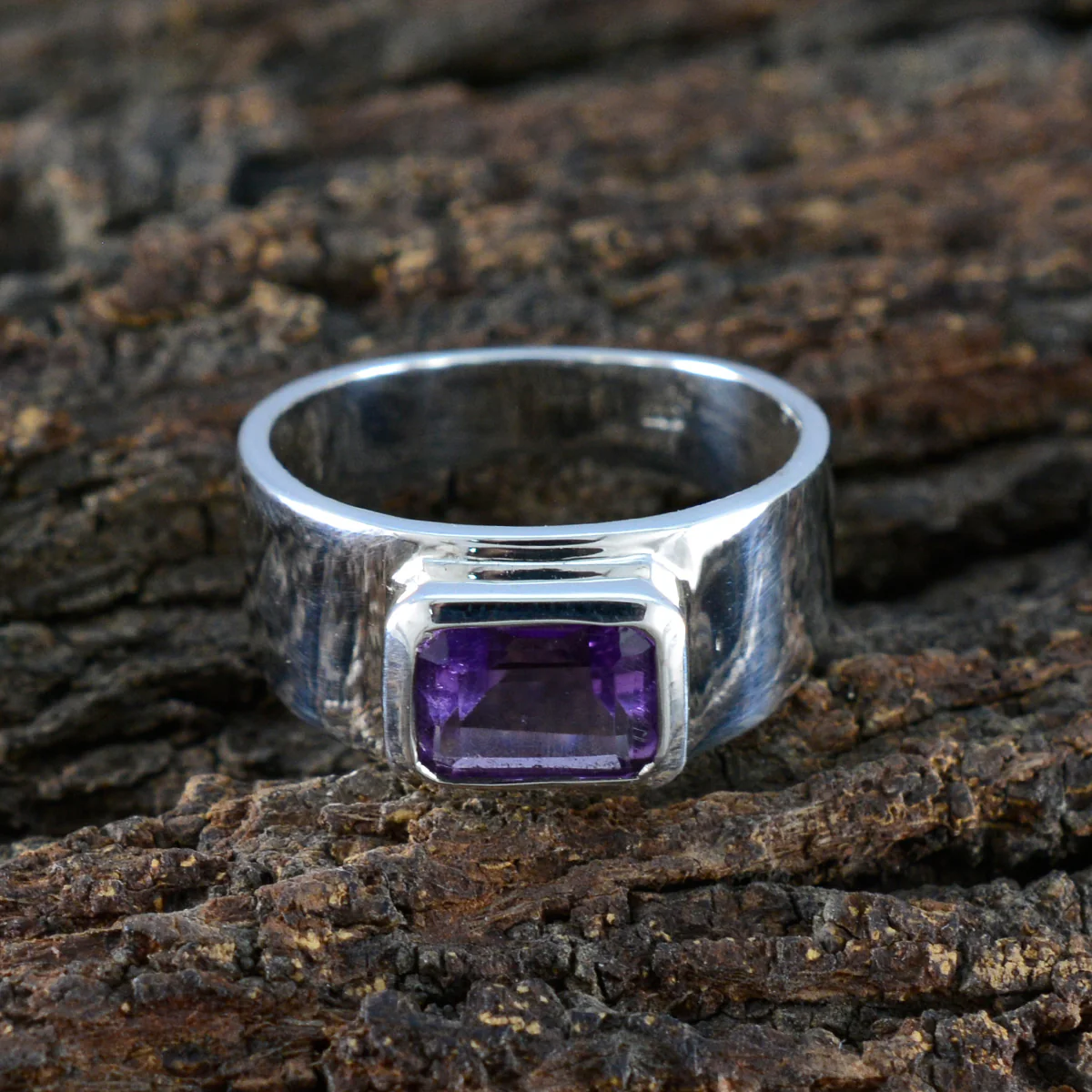 Amethyst Solitaire Moroccan 925 Sterling Silver Purple Gemstones Classic Artisan Ring Jewelry - Image 3
