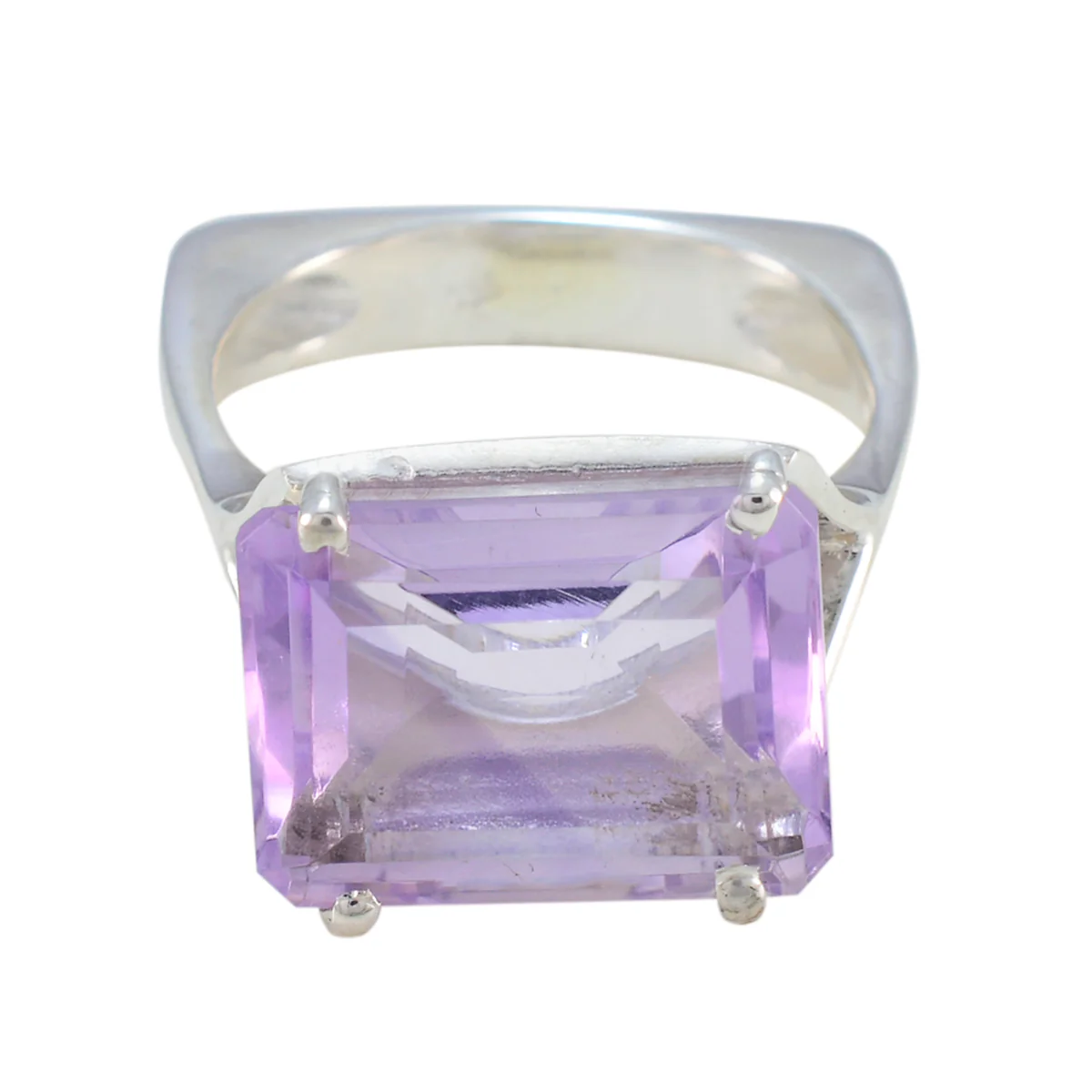 Amethyst Solitaire Moroccan Sterling Silver Purple Gemstones Versatile Art Deco Ring Jewelry - Image 2
