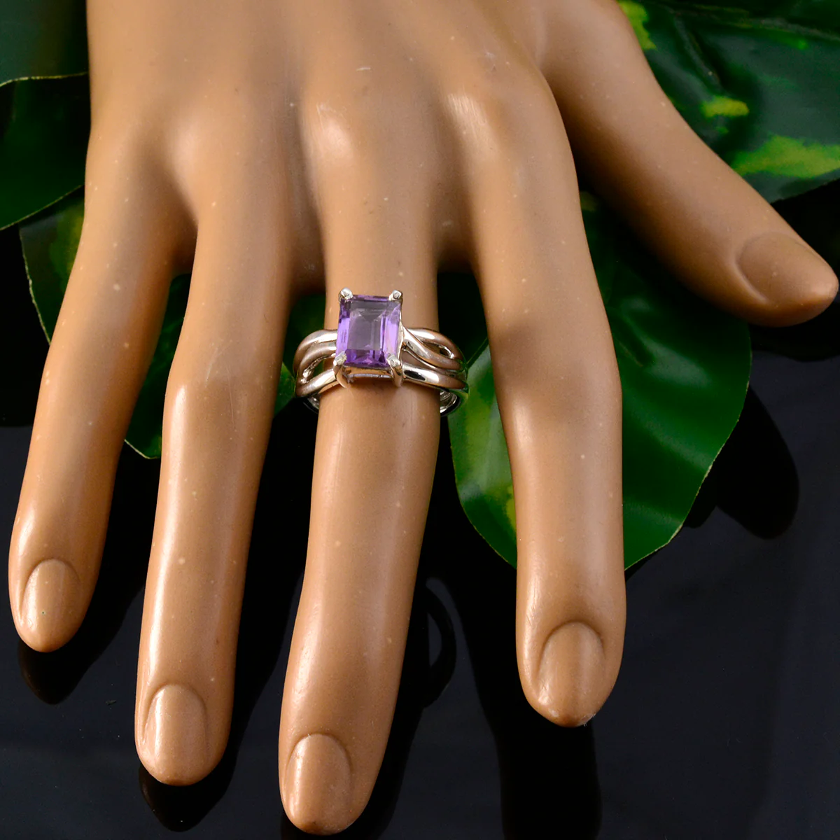 Amethyst Solitaire Russian Silver Purple Gemstones Minimal Romantic Ring Jewellery - Image 5