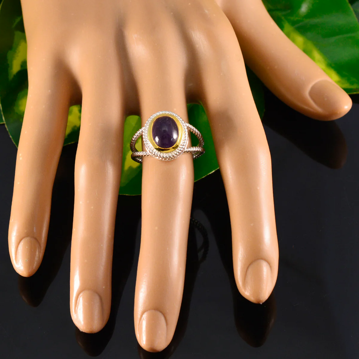 Amethyst Solitaire Spanish 925 Silver Purple Gems Classic Rope-Wire Ring Jewellery - Image 5
