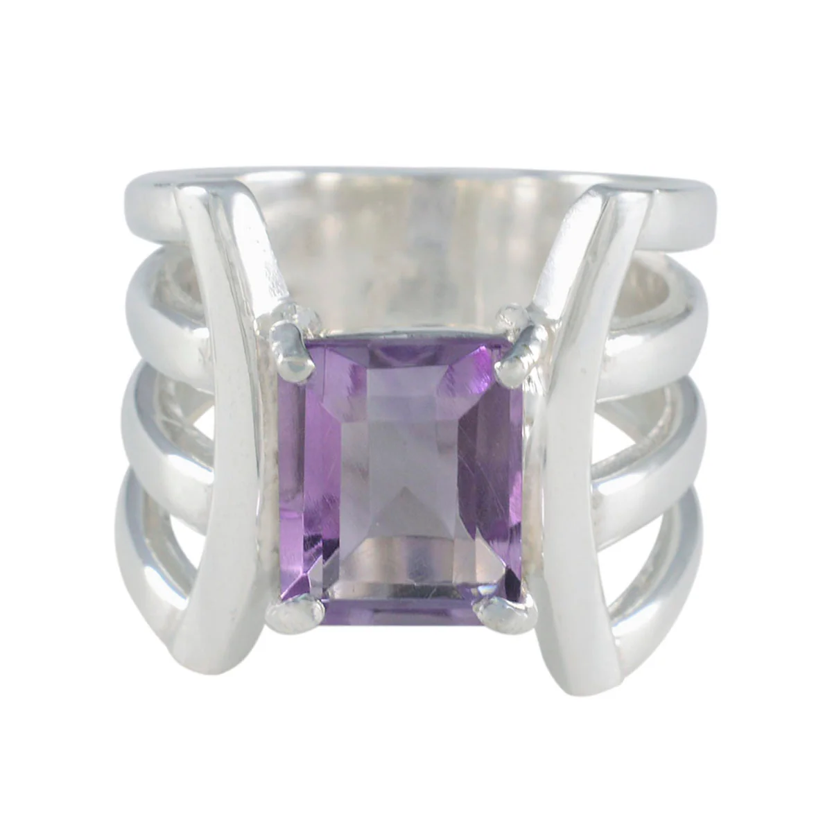 Amethyst Solitaire Spanish 925 Silver Purple Gemstone Statement Heritage Ring Jewellery - Image 3
