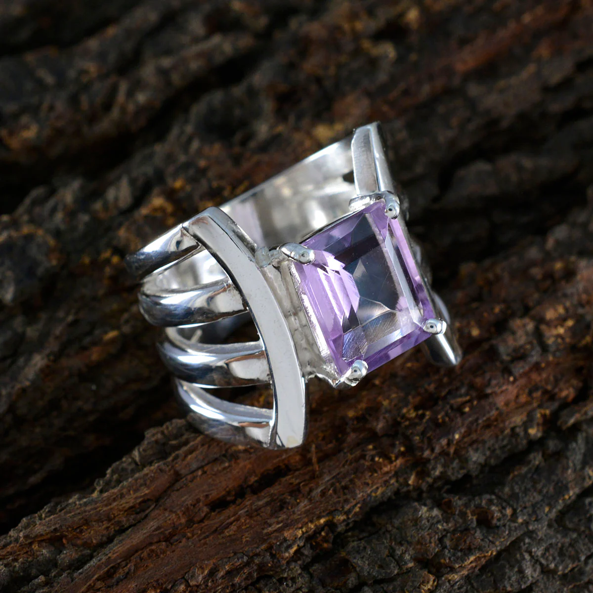 Amethyst Solitaire Spanish 925 Silver Purple Gemstone Statement Heritage Ring Jewellery - Image 4