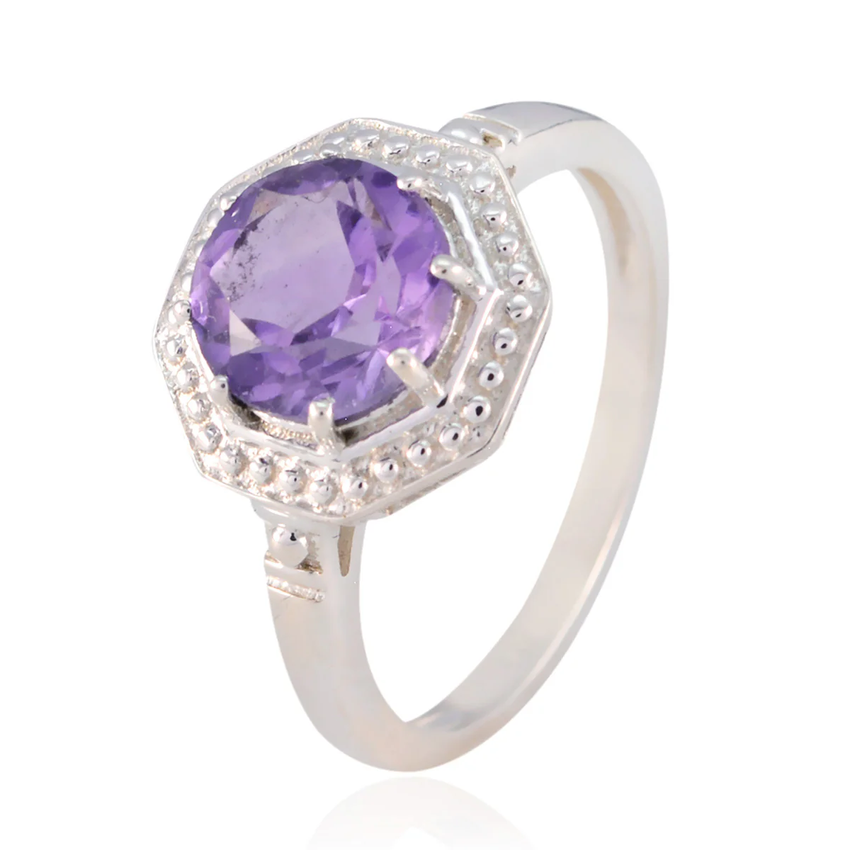 Amethyst Solitaire Turkish 925 Sterling Silver Purple Gems Whisper-thin Fairytale Ring Jewelry - Image 2