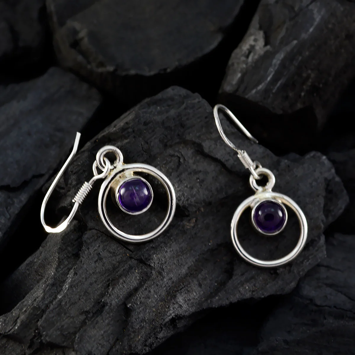 Amethyst Spanish Min-seo multiple Dangle Purple Sterling Silver Earring - Image 2