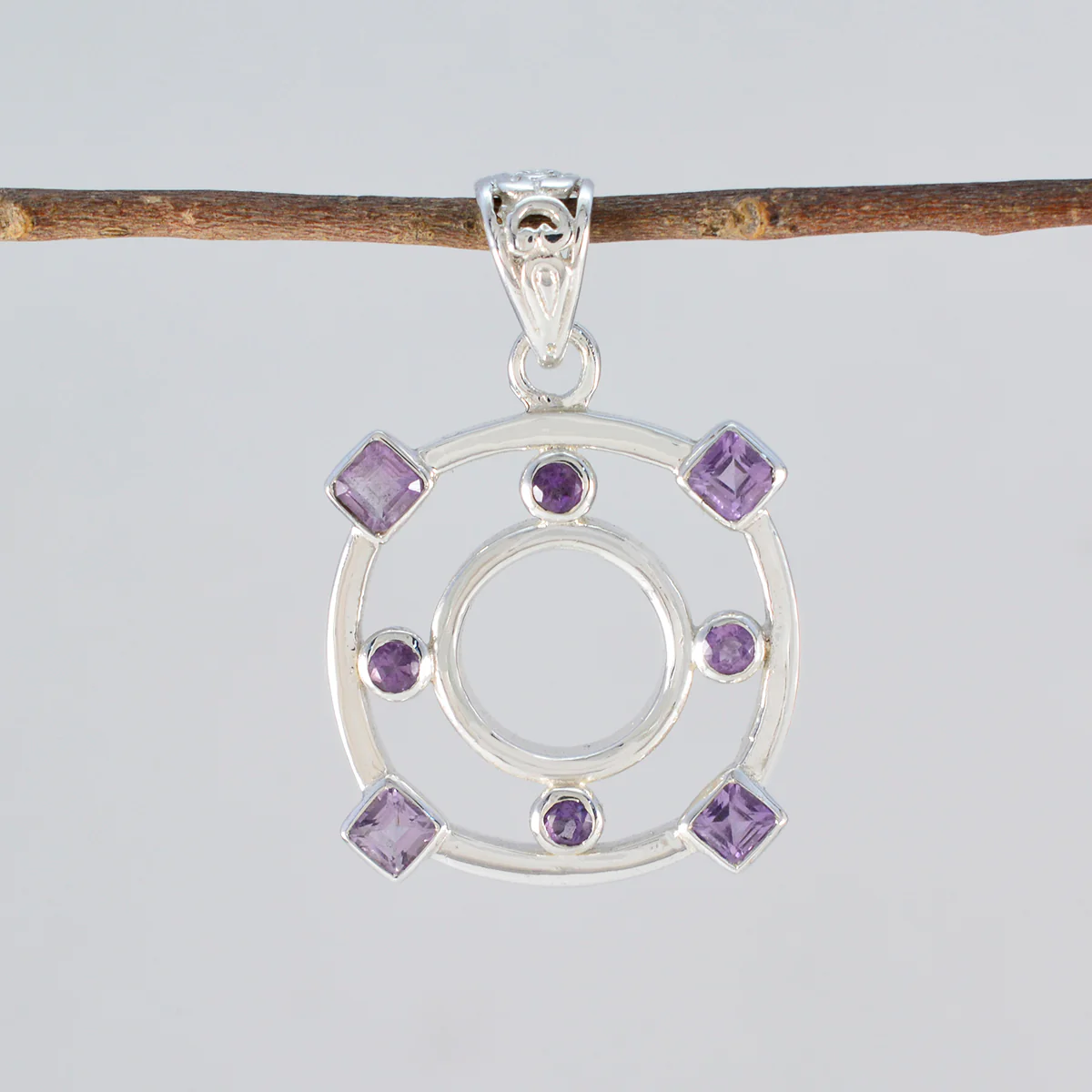 Amethyst Statement Latin American Sterling Silver multiple Ida propsel Purple Pendant Jewellery - Image 2