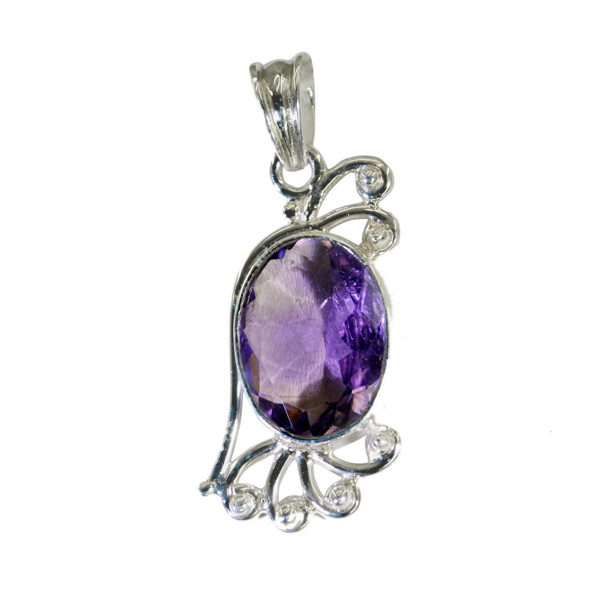 Amethyst Tiny German Sterling Silver Solitaire Lucia Engagement Purple Pendant Jewellery