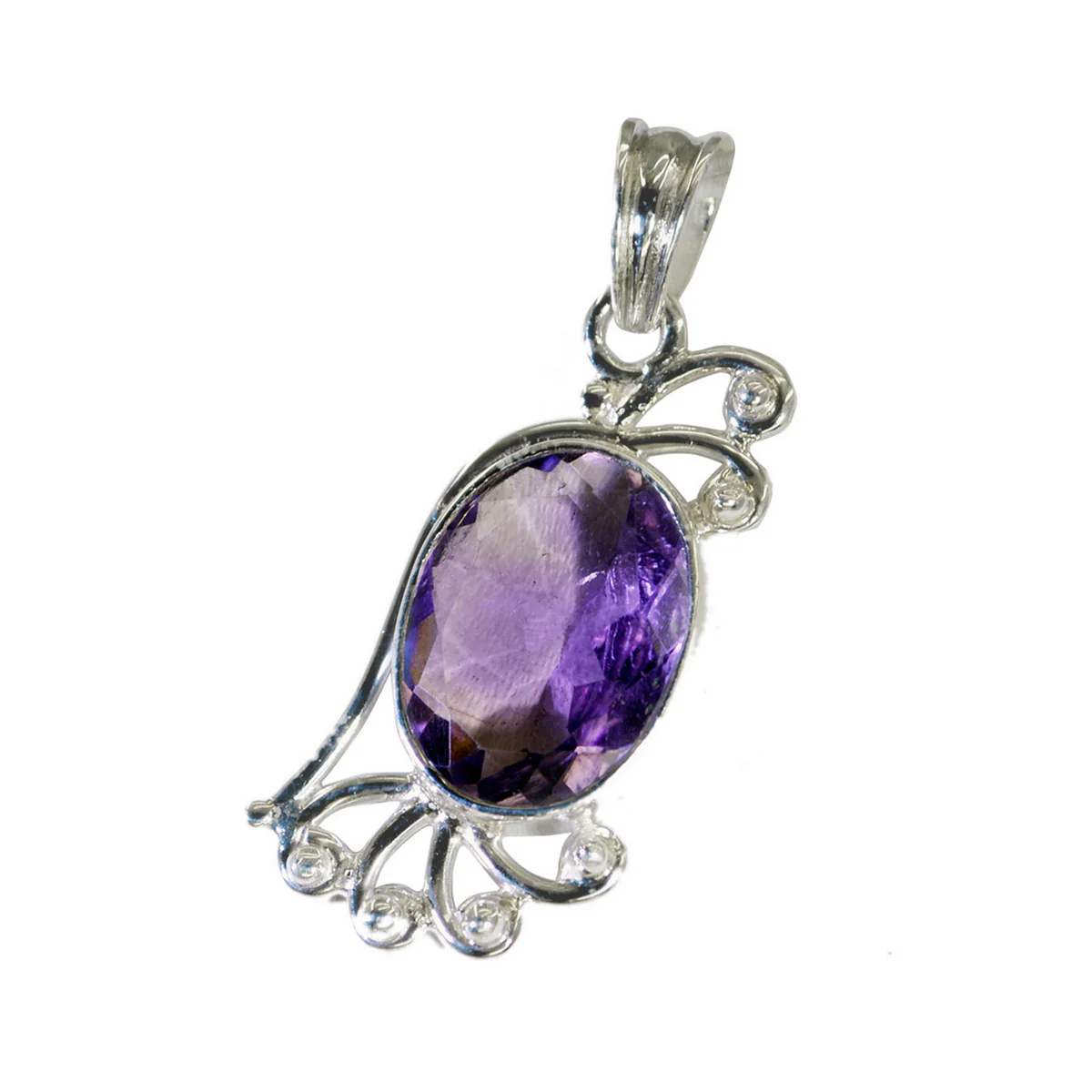 Amethyst Tiny German Sterling Silver Solitaire Lucia Engagement Purple Pendant Jewellery - Image 3