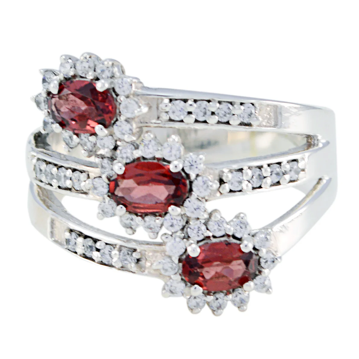 Amethyst Trilogy German 925 Silver Purple Gems Essential  Contemporary Ring Jewellery