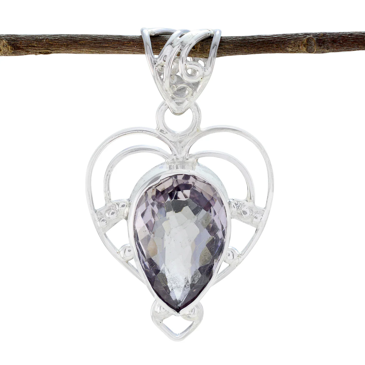 Amethyst Versatile Russian 92.5 Silver Solitaire Lucy Rope-Wire Purple Pendant Jewellery - Image 2