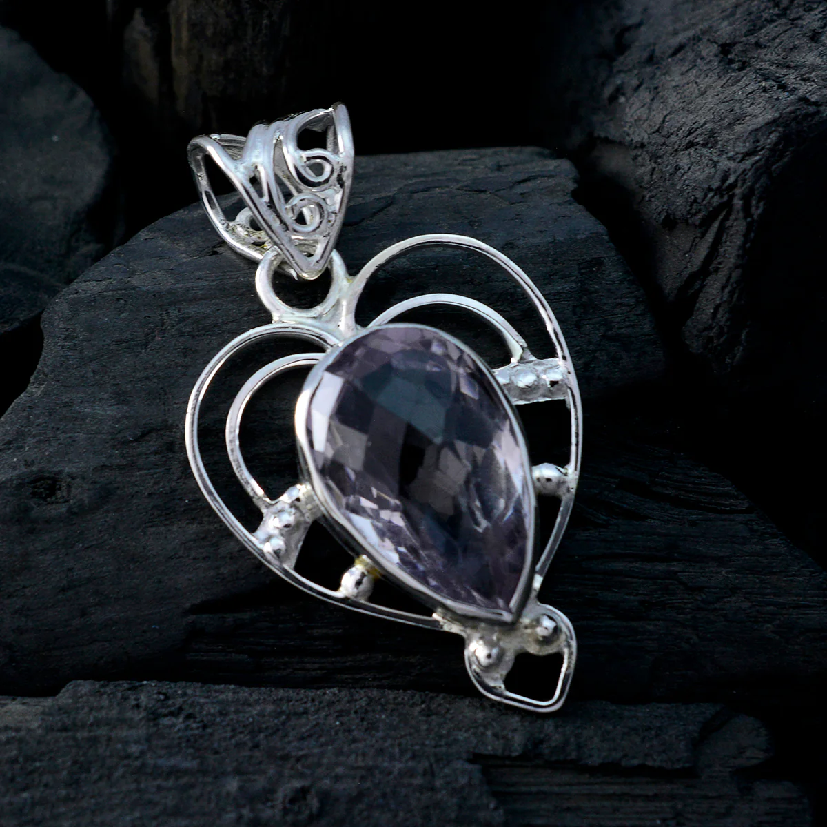Amethyst Versatile Russian 92.5 Silver Solitaire Lucy Rope-Wire Purple Pendant Jewellery - Image 4