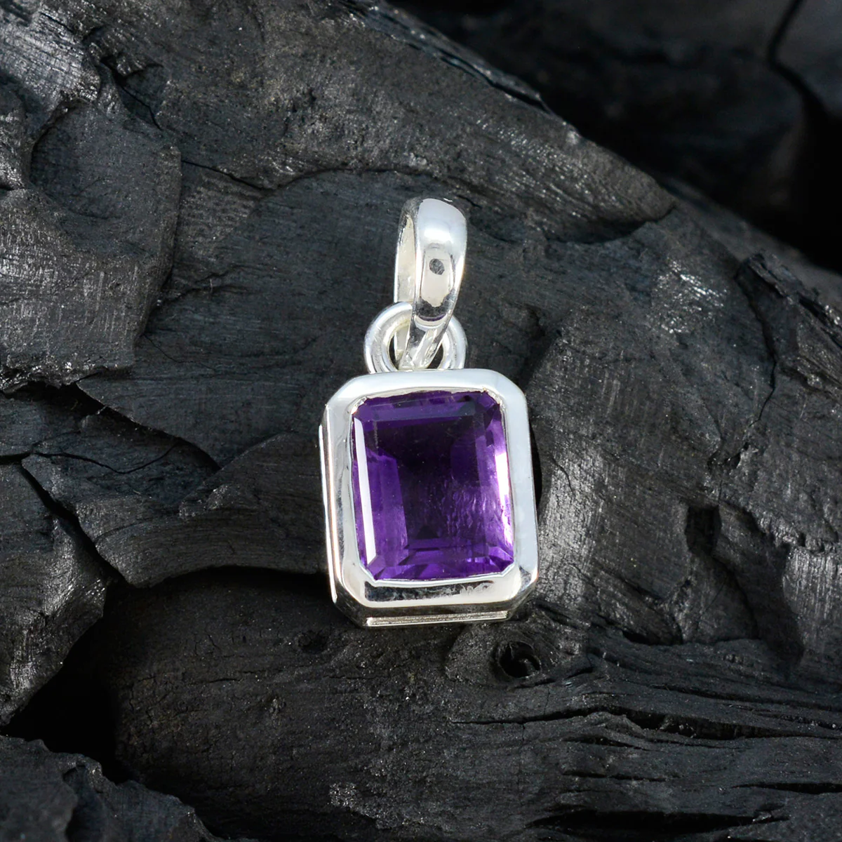 Amethyst Whisper-thin French Silver Solitaire Anna Bubble Purple Pendant Jewelry - Image 4
