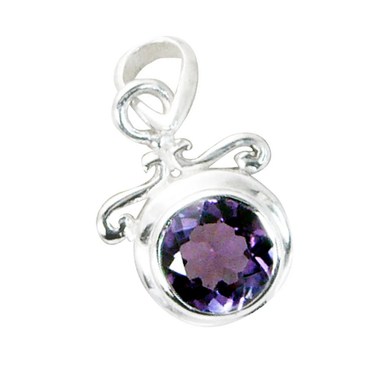 Amethyst Whisper-thin French Silver Solitaire Isabella Cocktail Purple Pendant Jewelry - Image 2