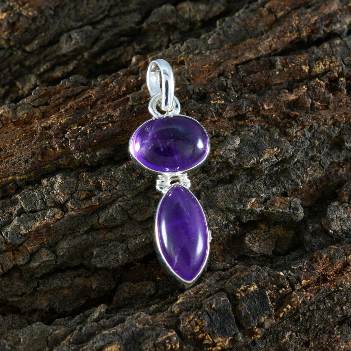 Amethyst Whisper-thin Latin American Sterling Silver Toi et Moi Ella Glamorous Purple Pendant Jewellery - Image 2