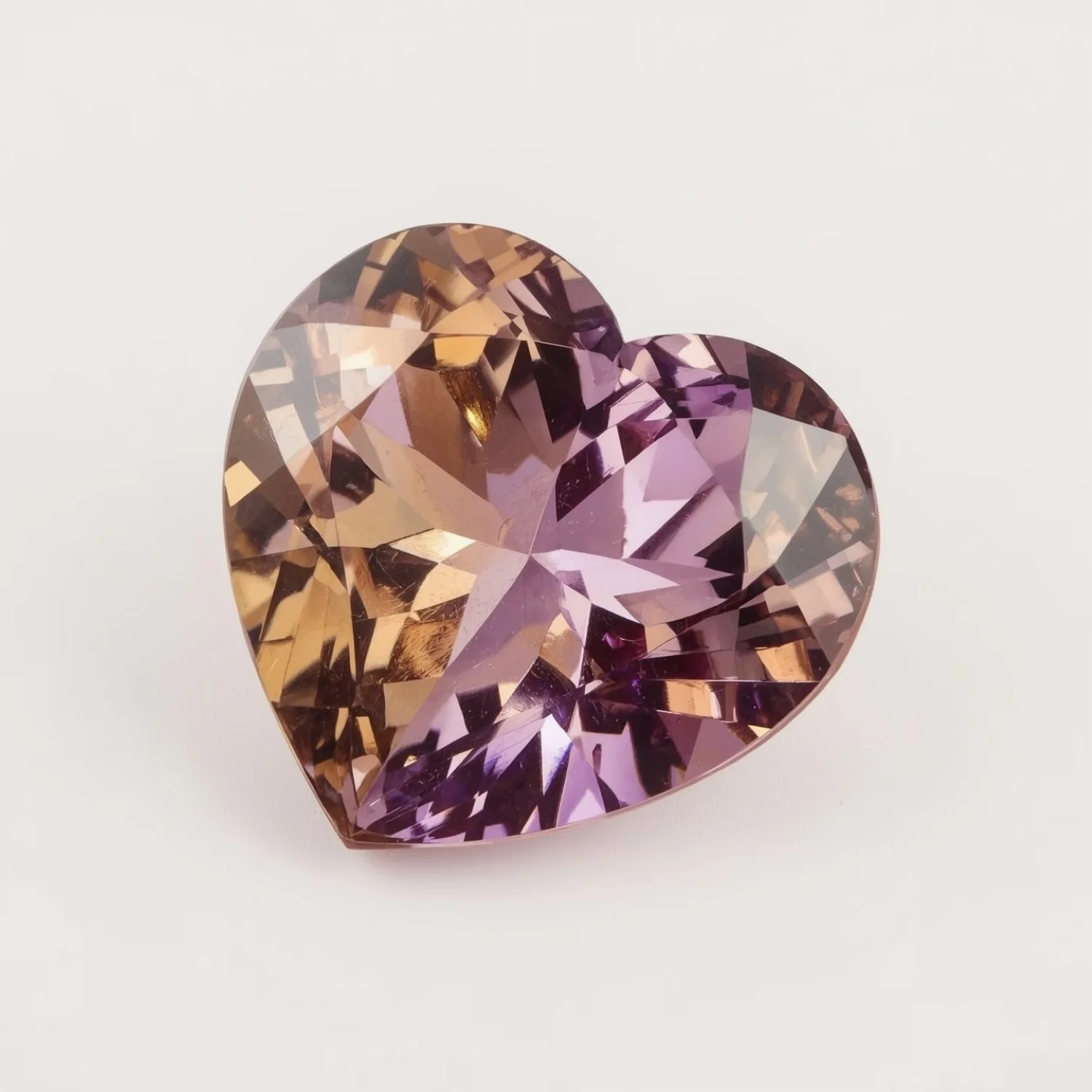 Ametrine 1PC Chunky 13x13 MM Heart Faceted Multicolor Natural Semi Precious Gems