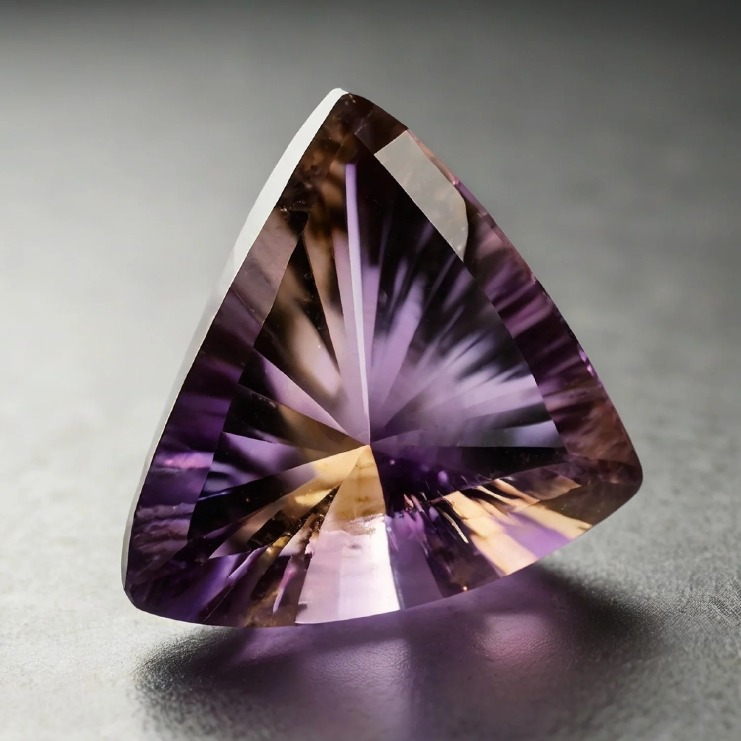 Ametrine 1PC Chunky 13x13 MM Triangle Faceted Multicolor Natural Semi Precious Gems