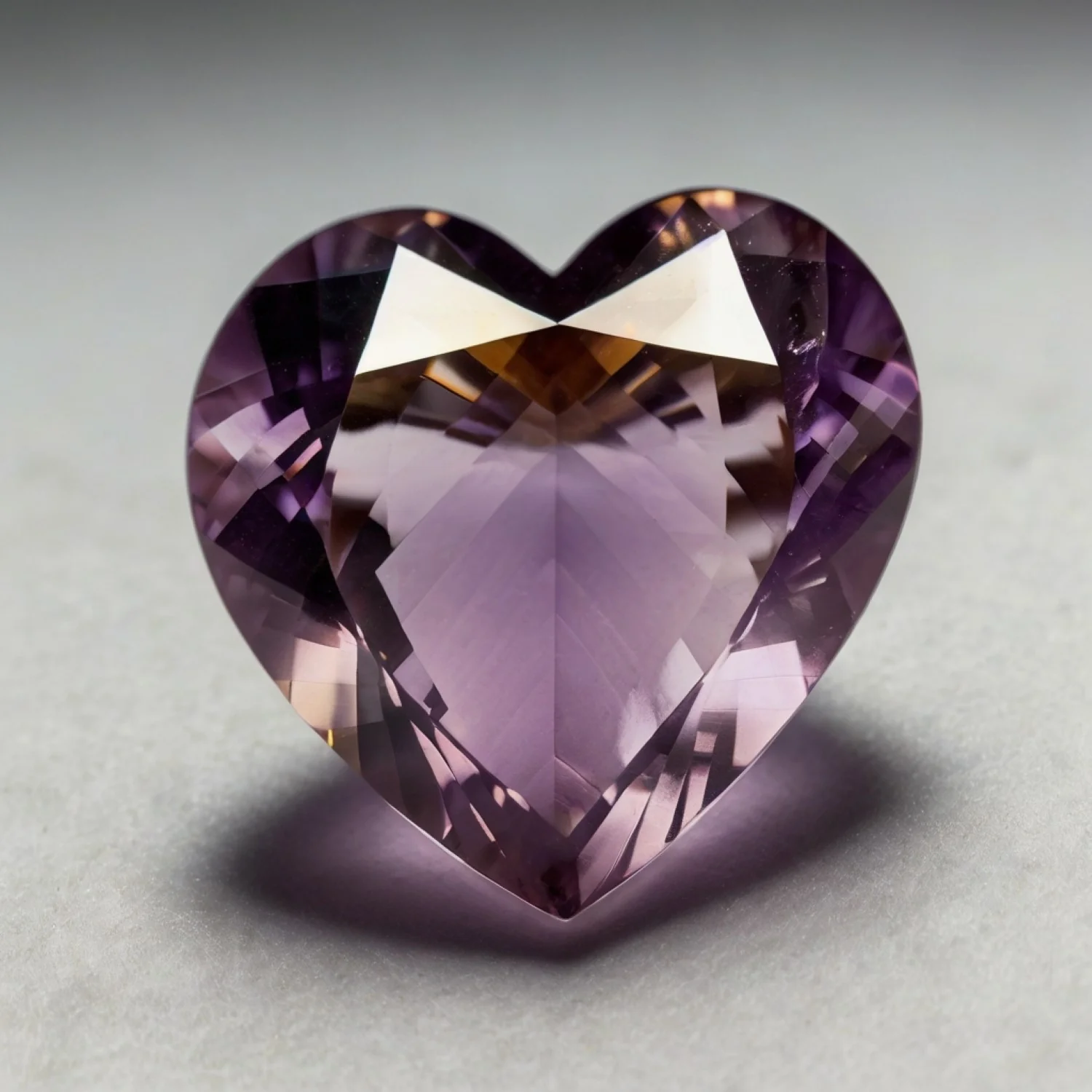 Ametrine 1PC Chunky 15x15 MM Heart Faceted Multicolor Superior Semi Precious Loose Gemstone
