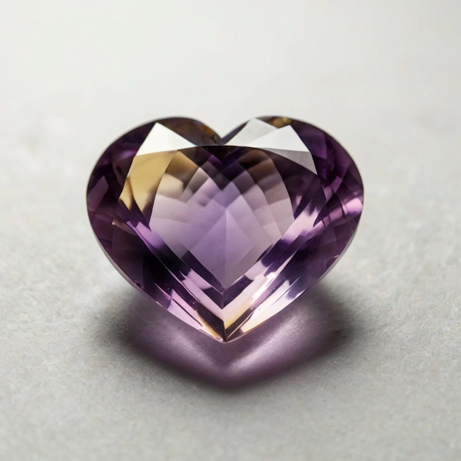 Ametrine 1PC Medium 9x9 MM Heart Faceted Multicolor Lustrous Semi Precious Gems - Image 2