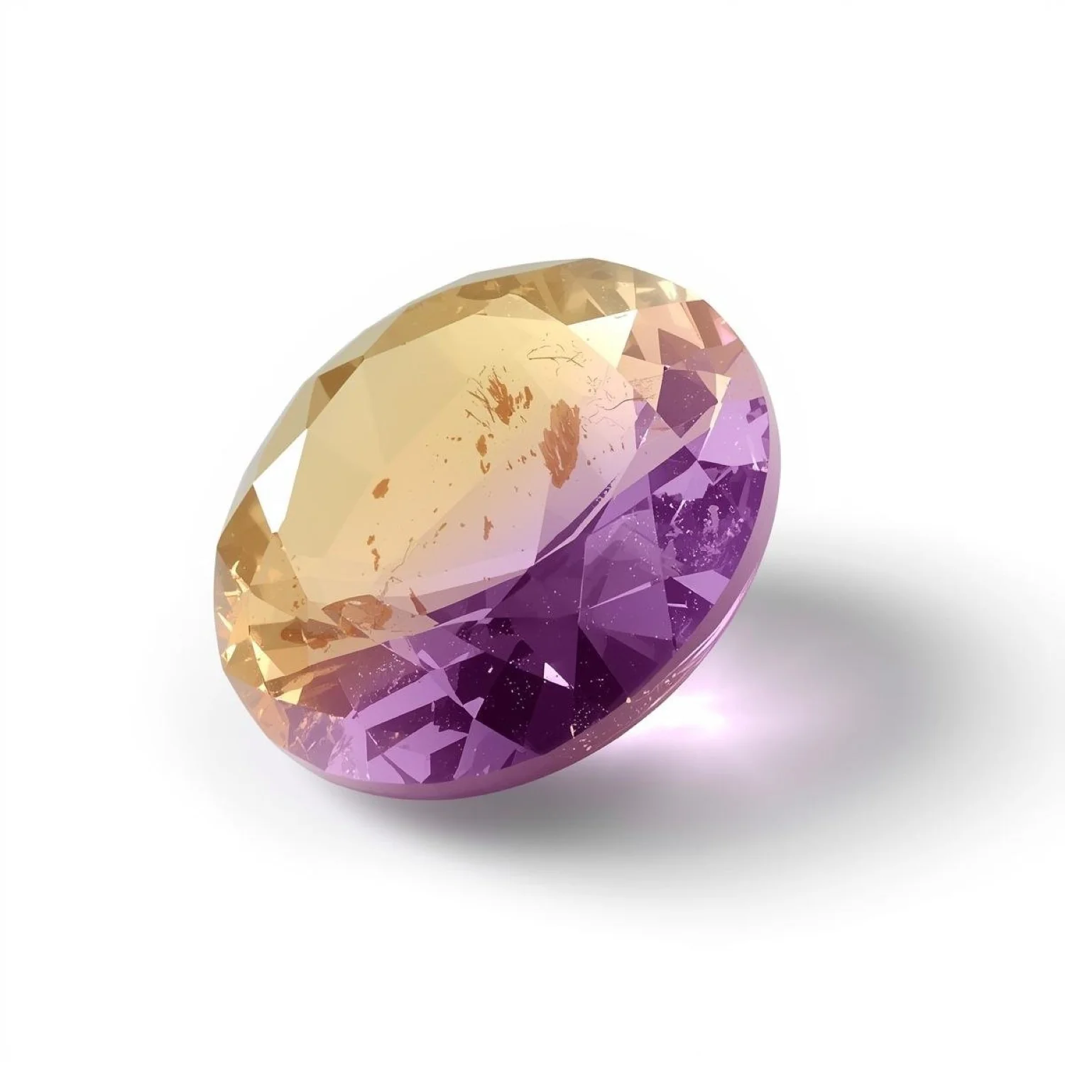 Ametrine 1PC Medium 9x9 MM Round Faceted Multicolor Lustrous Semi Precious Gems