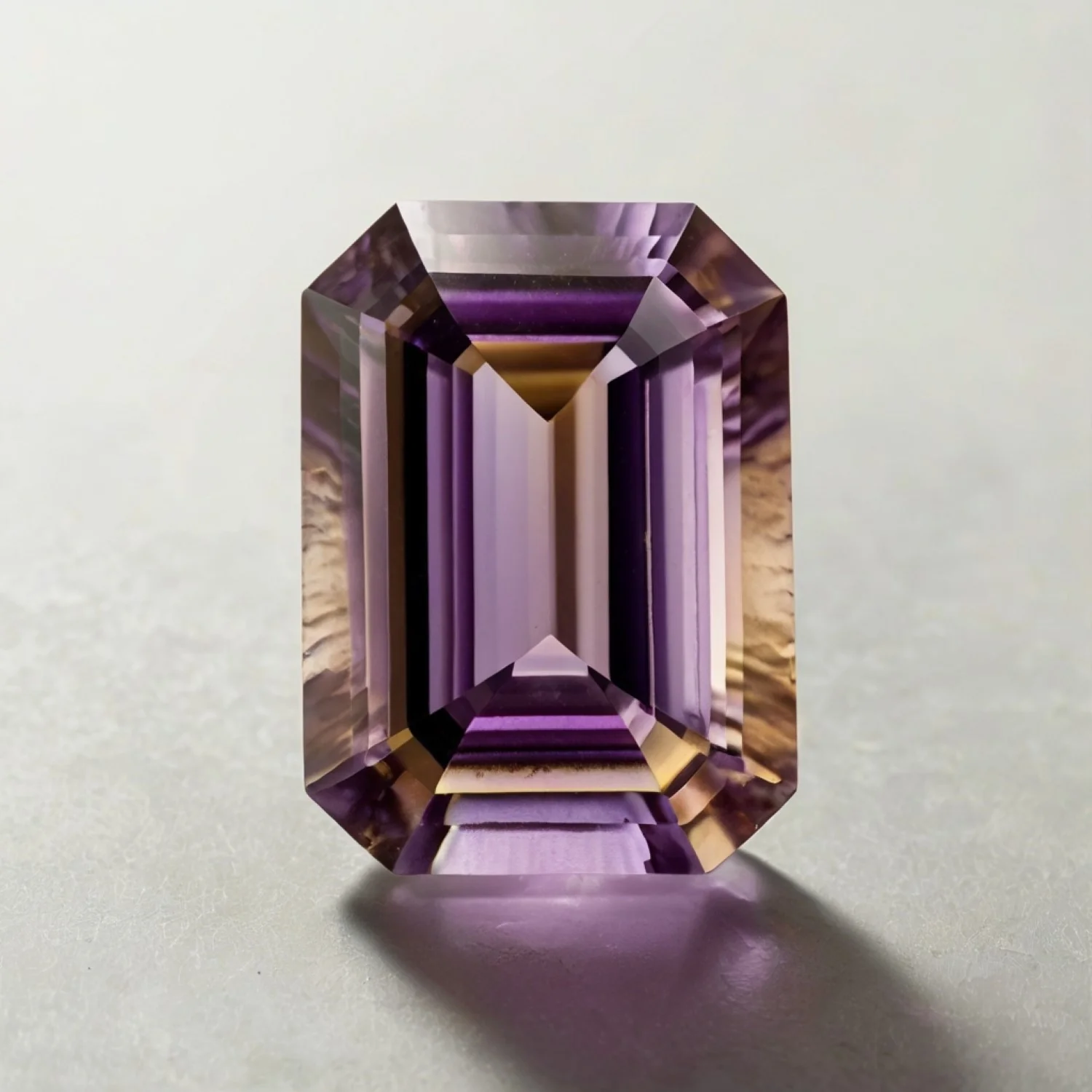Ametrine 1PC Small 6x8 MM Emerald Faceted Multicolor Natural Semi Precious Loose Gemstone