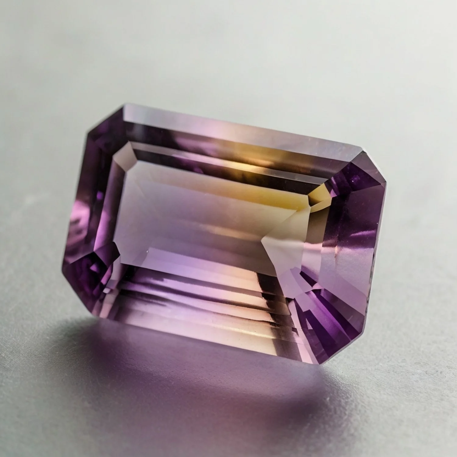 Ametrine 1PC Small 6x9 MM Emerald Faceted Multicolor Genuine Semi Precious Loose Gemstones