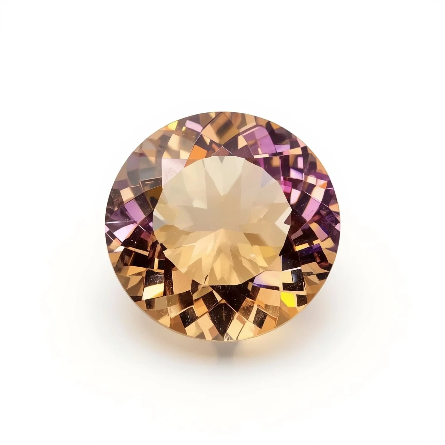 Ametrine 1PC Tiny 6x6 MM Round Faceted Multicolor Polished Semi Precious Loose Gems - Image 2