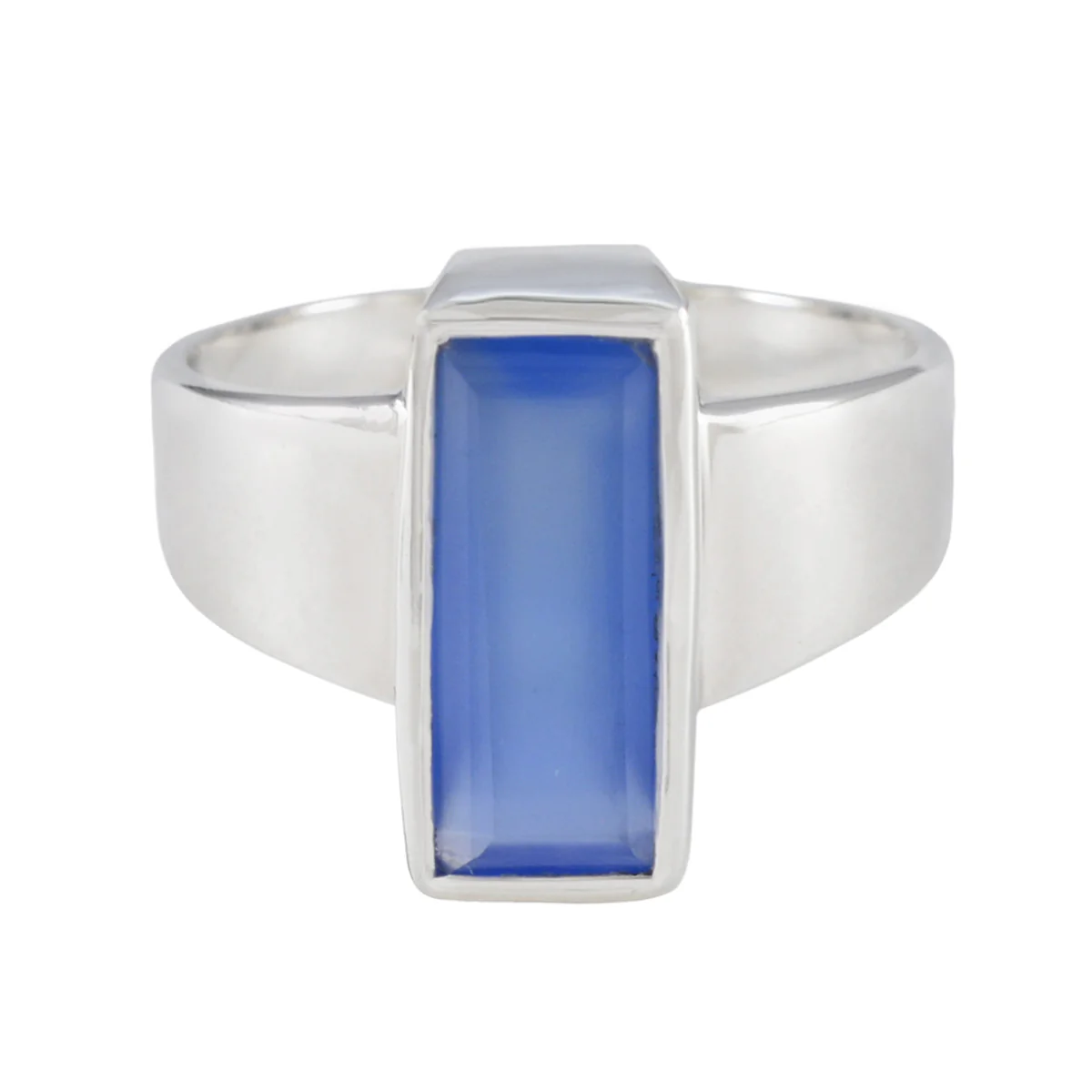 Aqua Chalcedony Solitaire German 925 Sterling Silver Green Gems Eye-catching Abstract Ring Jewelry