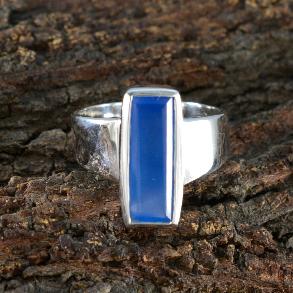 Aqua Chalcedony Solitaire German 925 Sterling Silver Green Gems Eye-catching Abstract Ring Jewelry - Image 3