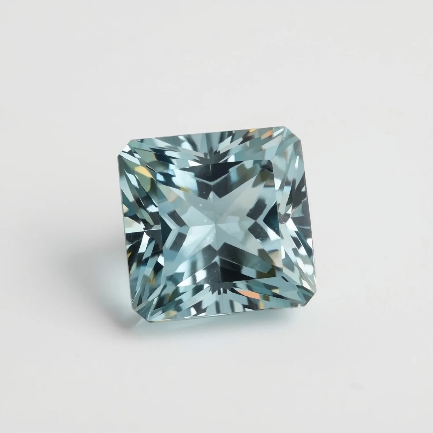 Aquamarine 1PC Large 10x10 MM Square Faceted Blue Shine Semi Precious Loose Gemstones - Image 2