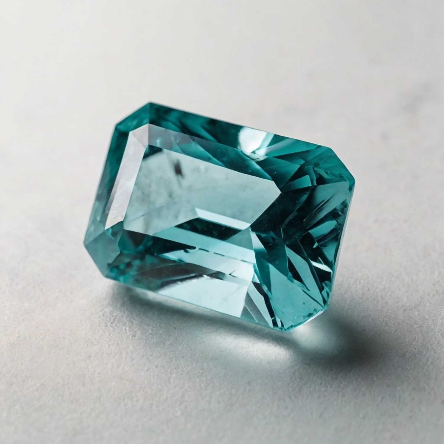 Aquamarine 1PC Large 10x14 MM Emerald Faceted Blue Luster Semi Precious Loose Gems - Image 2