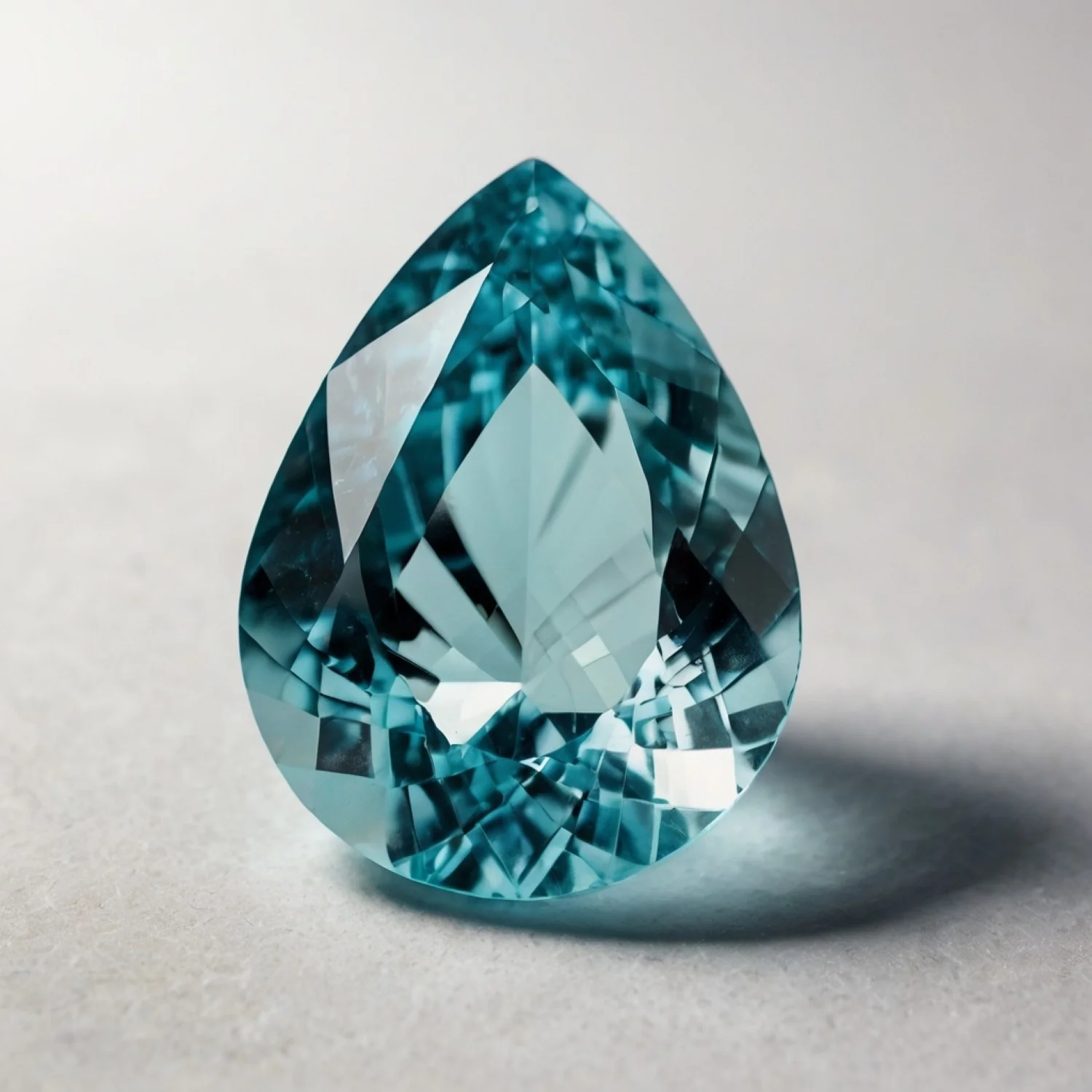 Aquamarine 1PC Medium 7x10 MM Pear Faceted Blue Splendid Semi Precious Loose Gemstone - Image 2