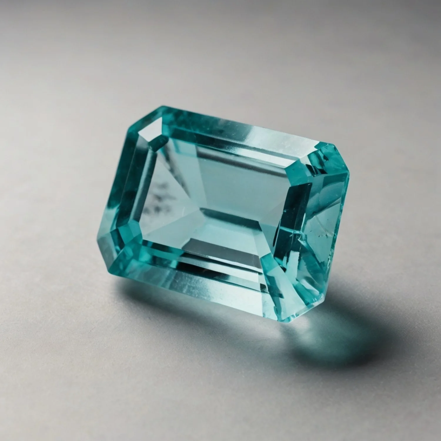 Aquamarine 1PC Small 7x9 MM Emerald Faceted Blue Pure Semi Precious Loose Gemstones - Image 2