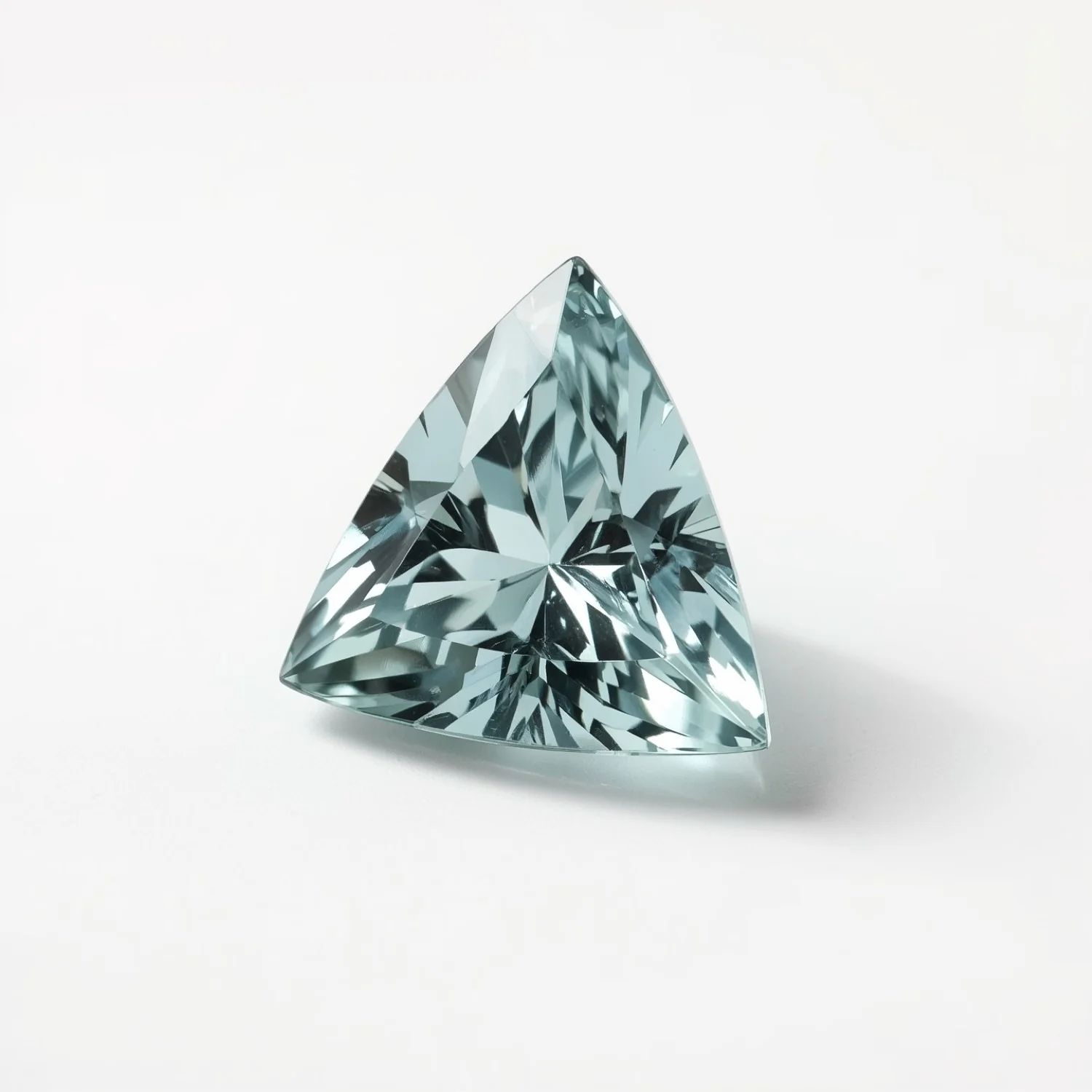 Aquamarine 1PC Small 8x8 MM Triangle Faceted Blue Luster Semi Precious Loose Gems - Image 2