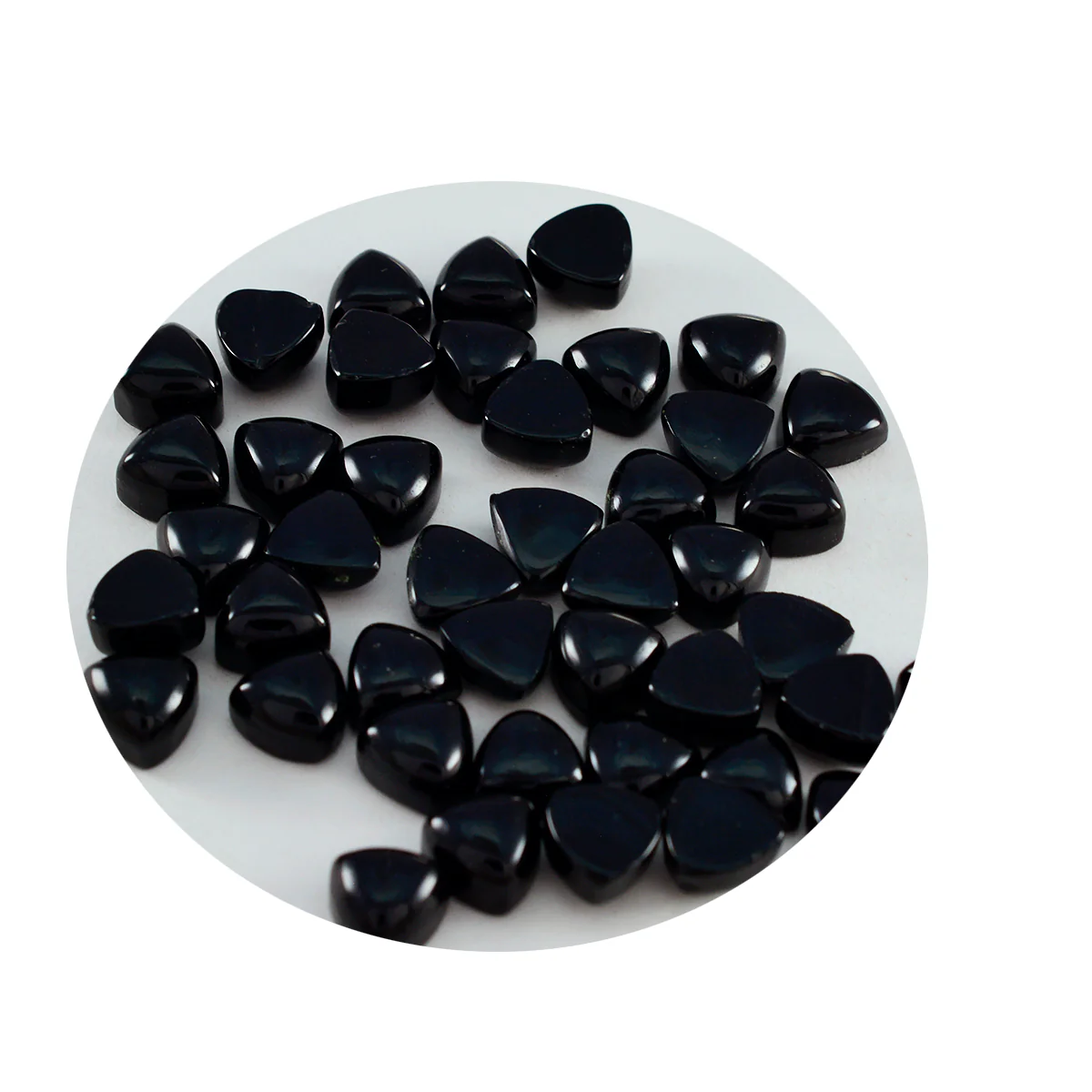 Black Onyx 10PC Tiny 4x4 MM Triangle Cabochon Black Natural semi Precious Semi Precious Gemstone - Image 2