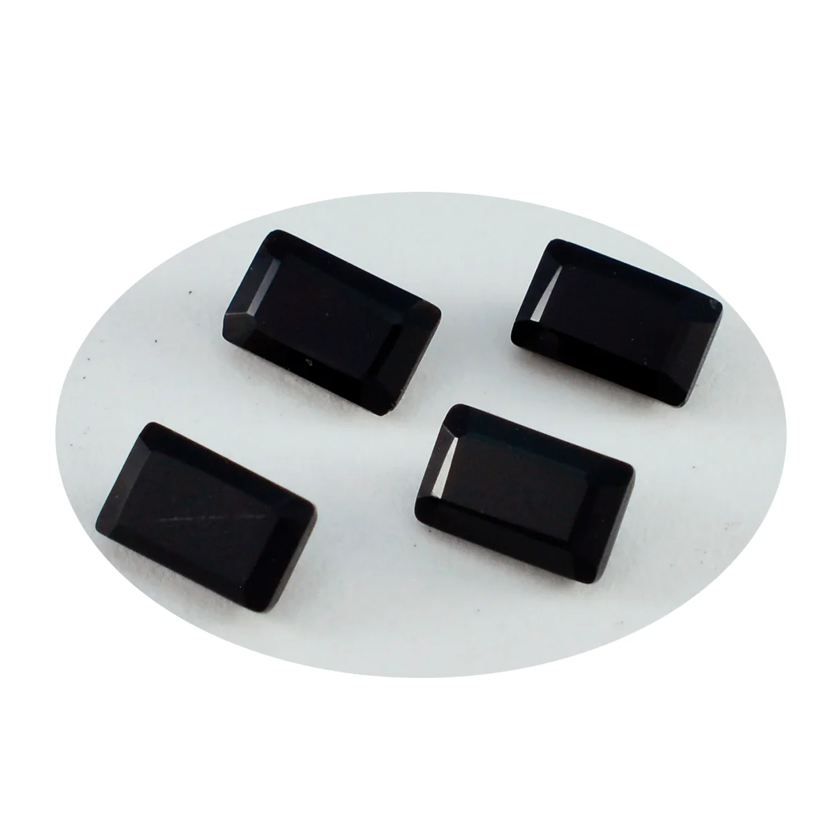Black Onyx 10PC Tiny 4x6 MM Emerald Faceted Black Natural Semi Precious Loose Gemstone - Image 2