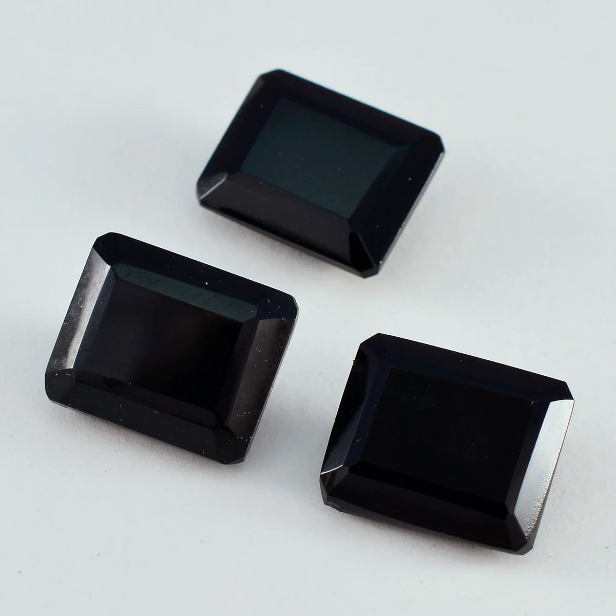 Black Onyx 1PC Chunky 12x16 MM Emerald Faceted Black Shine Semi Precious Loose Gems