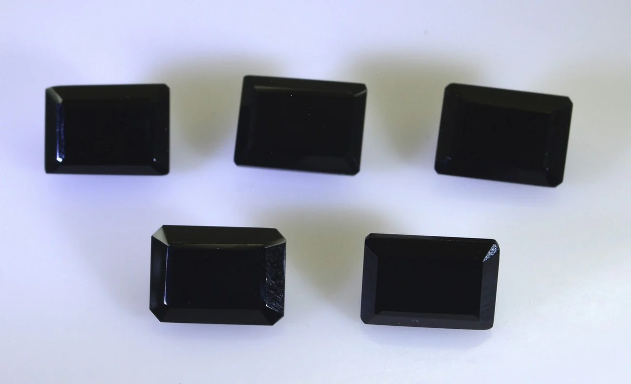 Black Onyx 1PC Chunky 15x20 MM Emerald Faceted Black High-Quality Semi Precious Loose Gemstones - Image 2