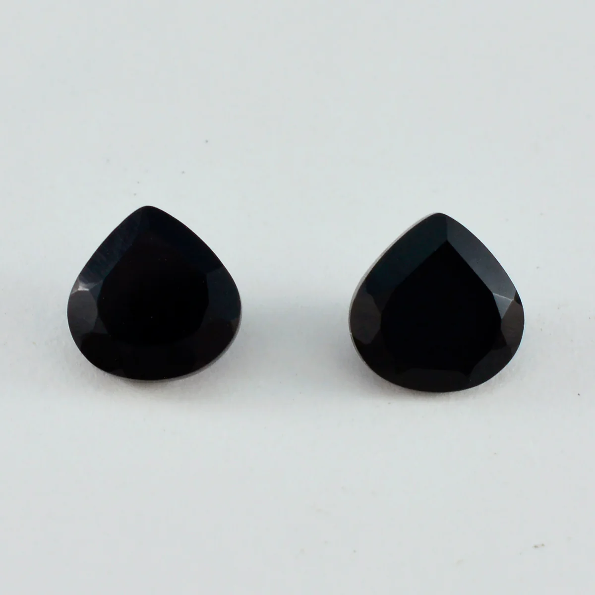 Black Onyx 1PC Large 10x10 MM Heart Faceted Black Shine Semi Precious Loose Gems