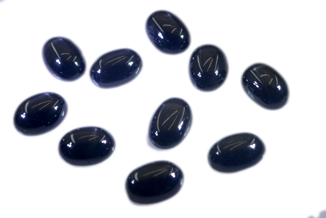 Black Onyx 1PC Large 10x12 MM Oval Cabochon Black Fine semi Precious Gems - Image 3
