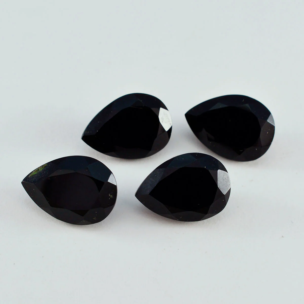 Black Onyx 1PC Large 10x12 MM Pear Faceted Black High-Quality Semi Precious Loose Gems