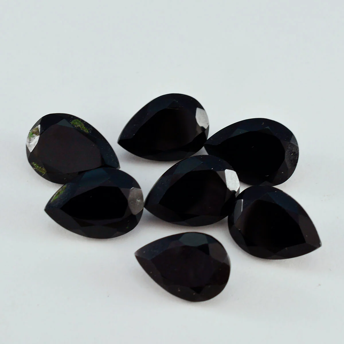 Black Onyx 1PC Large 10x14 MM Pear Faceted Black Natural Semi Precious Loose Gemstone - Image 3