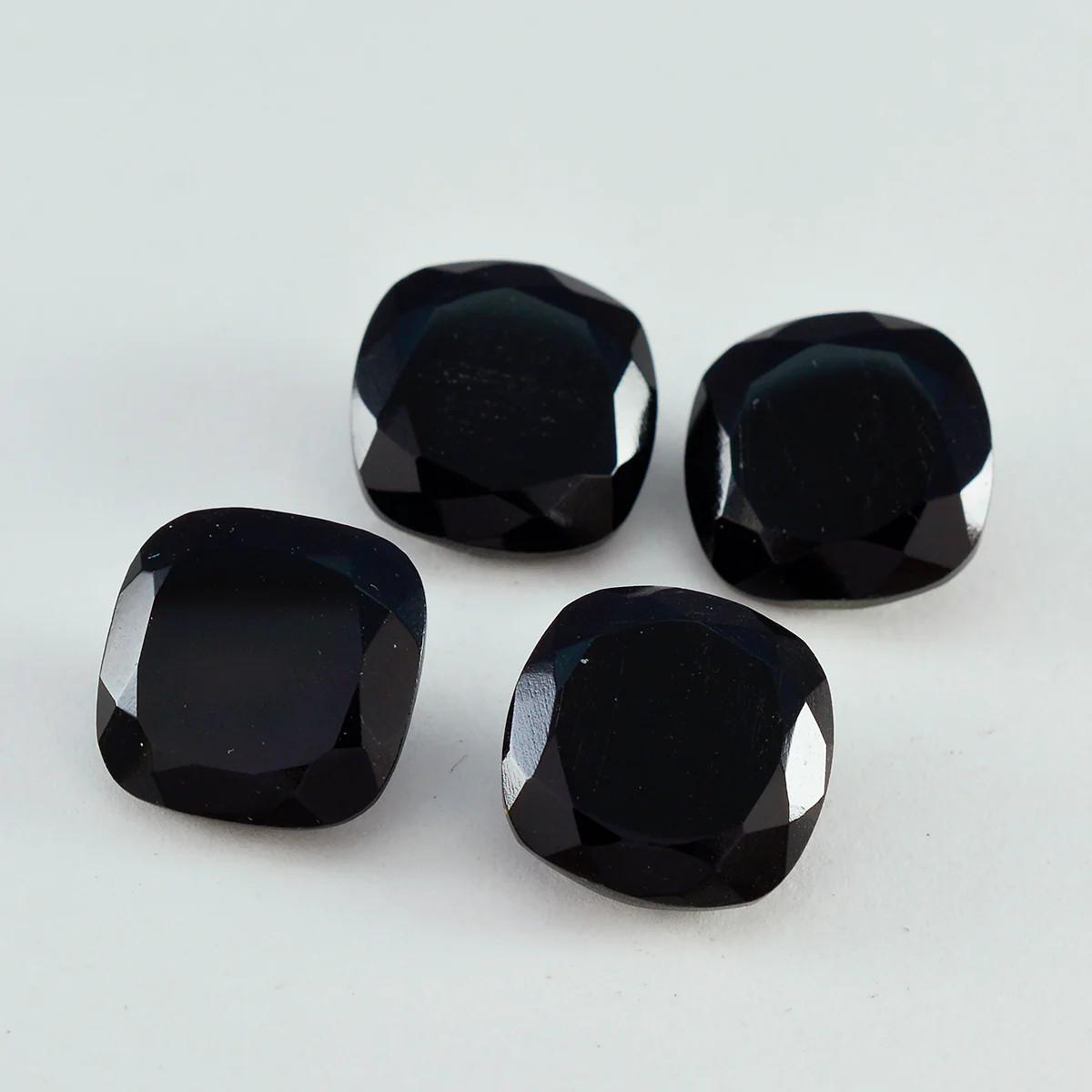 Black Onyx 1PC Large 11x11 MM Cushion Faceted Black Fine Semi Precious Loose Gemstone - Image 3