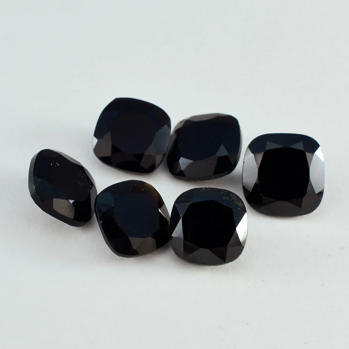 Black Onyx 1PC Medium 9x9 MM Cushion Faceted Black Lustrous Semi Precious Gems - Image 2