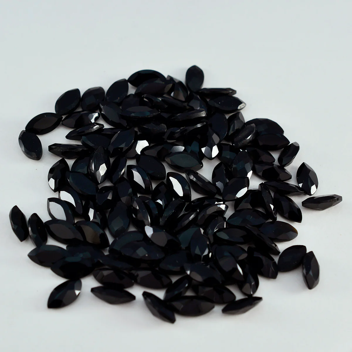 Black Onyx 1PC Small 6x12 MM Marquise Faceted Black Superior Semi Precious Loose Gemstone - Image 2