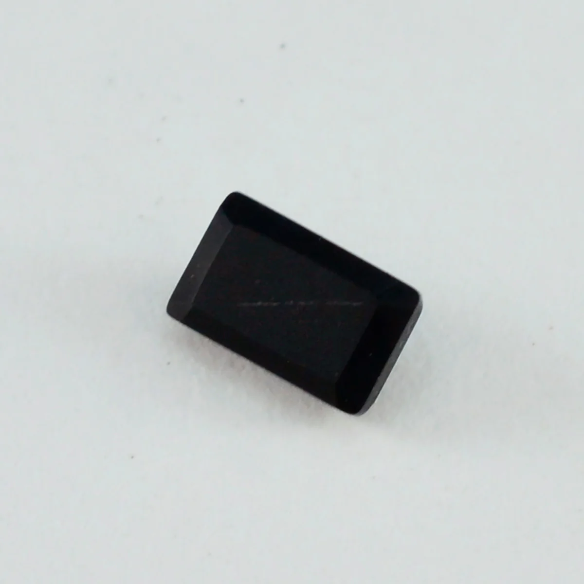 Black Onyx 1PC Small 6x8 MM Emerald Faceted Black Superior Semi Precious Gems