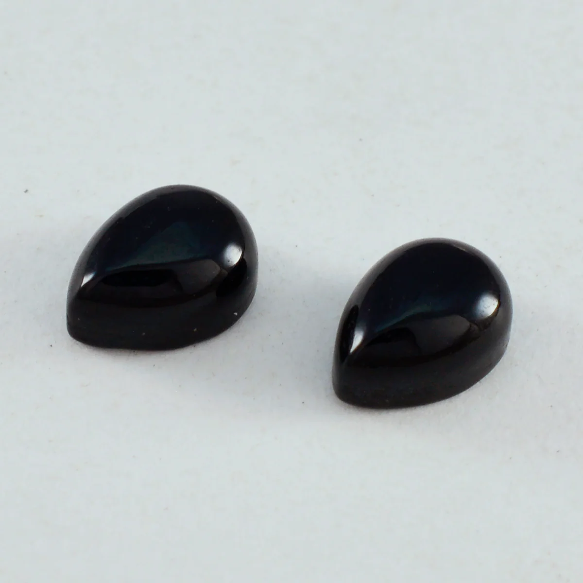 Black Onyx 1PC Small 6x8 MM Pear Cabochon Black Genuine semi Precious Precious Gemstone - Image 2