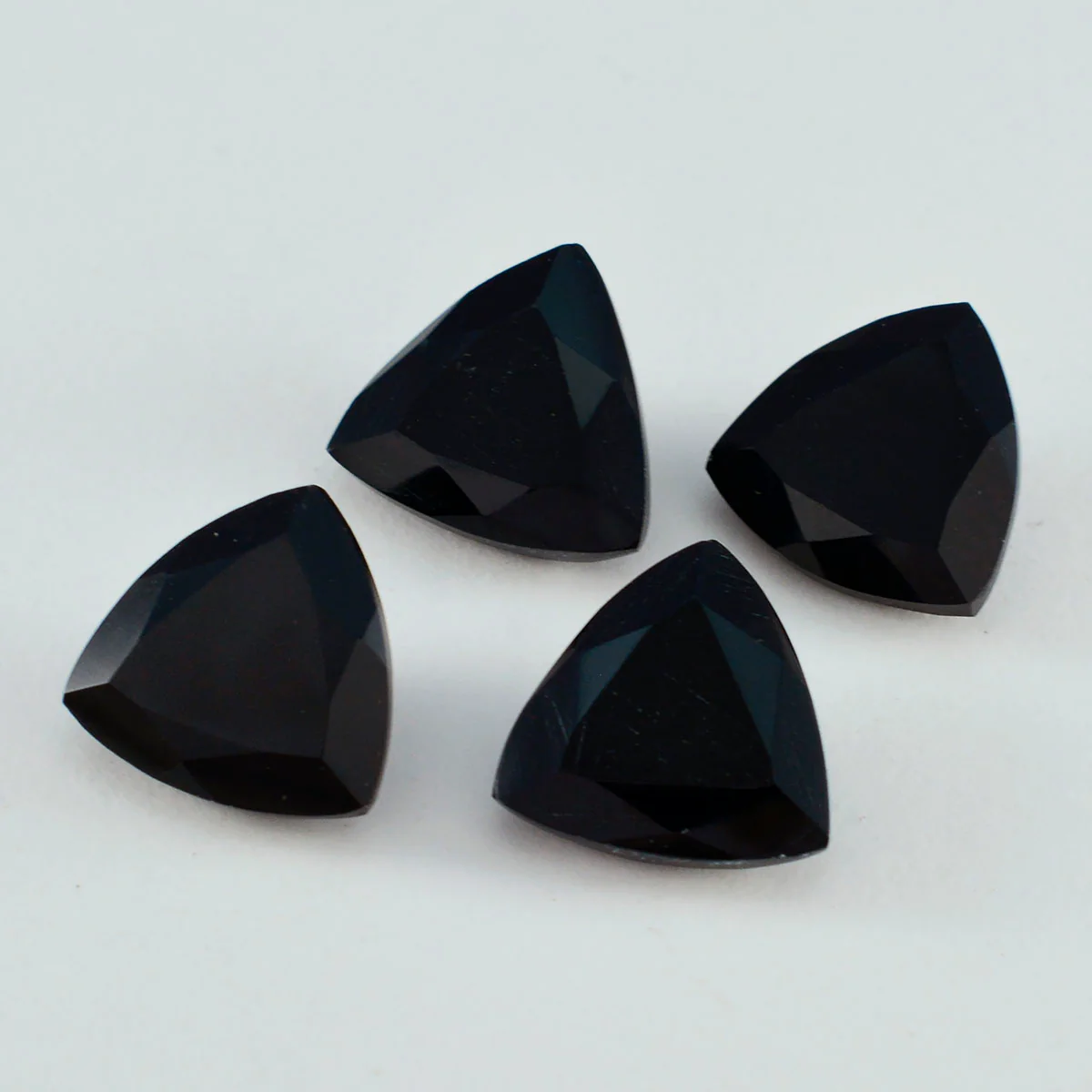 Black Onyx 1PC Small 7x7 MM Triangle Faceted Black Splendid Semi Precious Loose Gemstone - Image 2